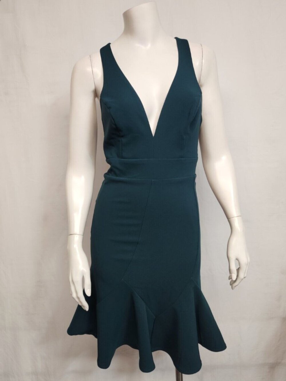 NWT Lulus Size S Sweet Expectation Emerald Green Ruffled Mini Chic Dress